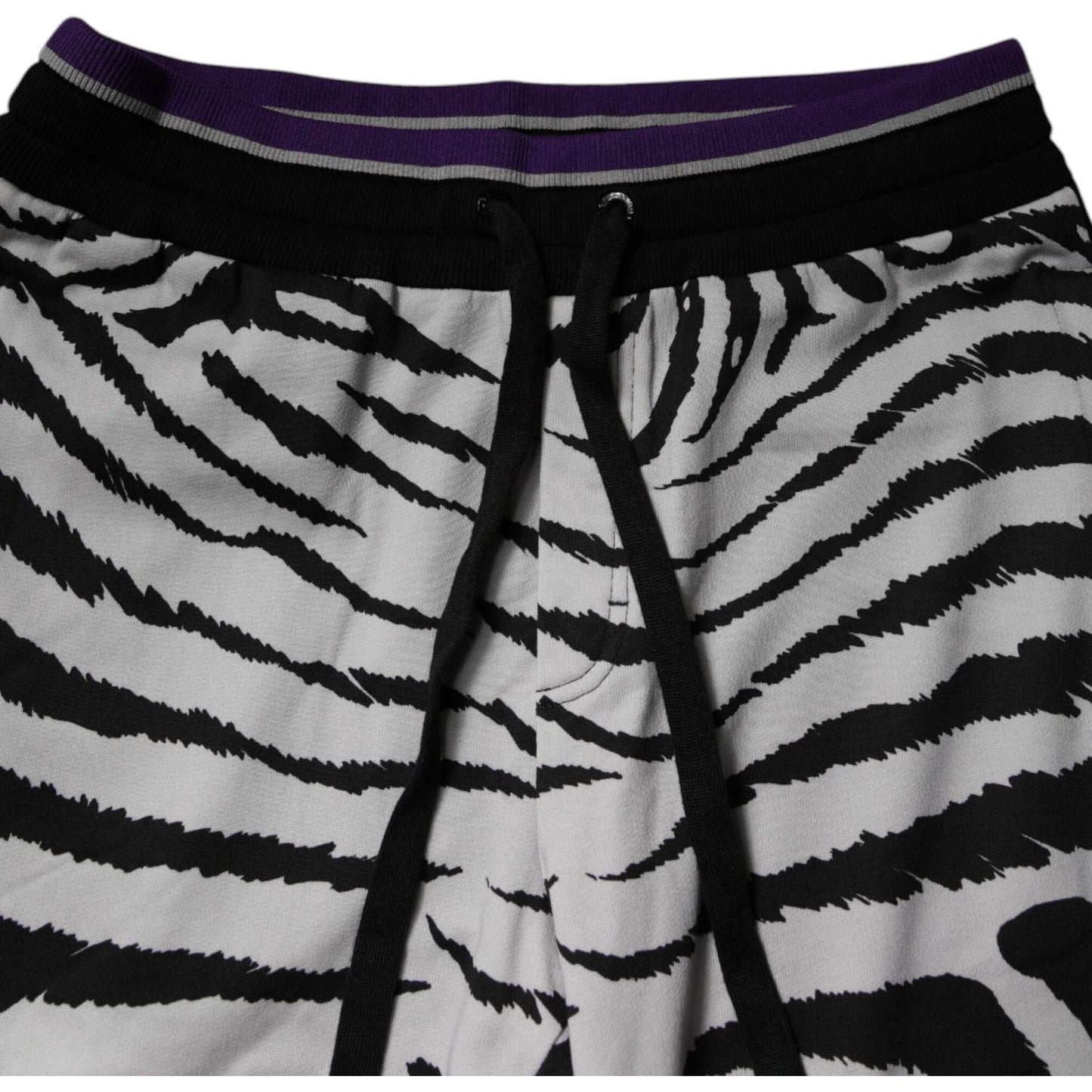 Dolce & Gabbana Black White Zebra Men Jogger Sweatpants Pants PAN76060-52