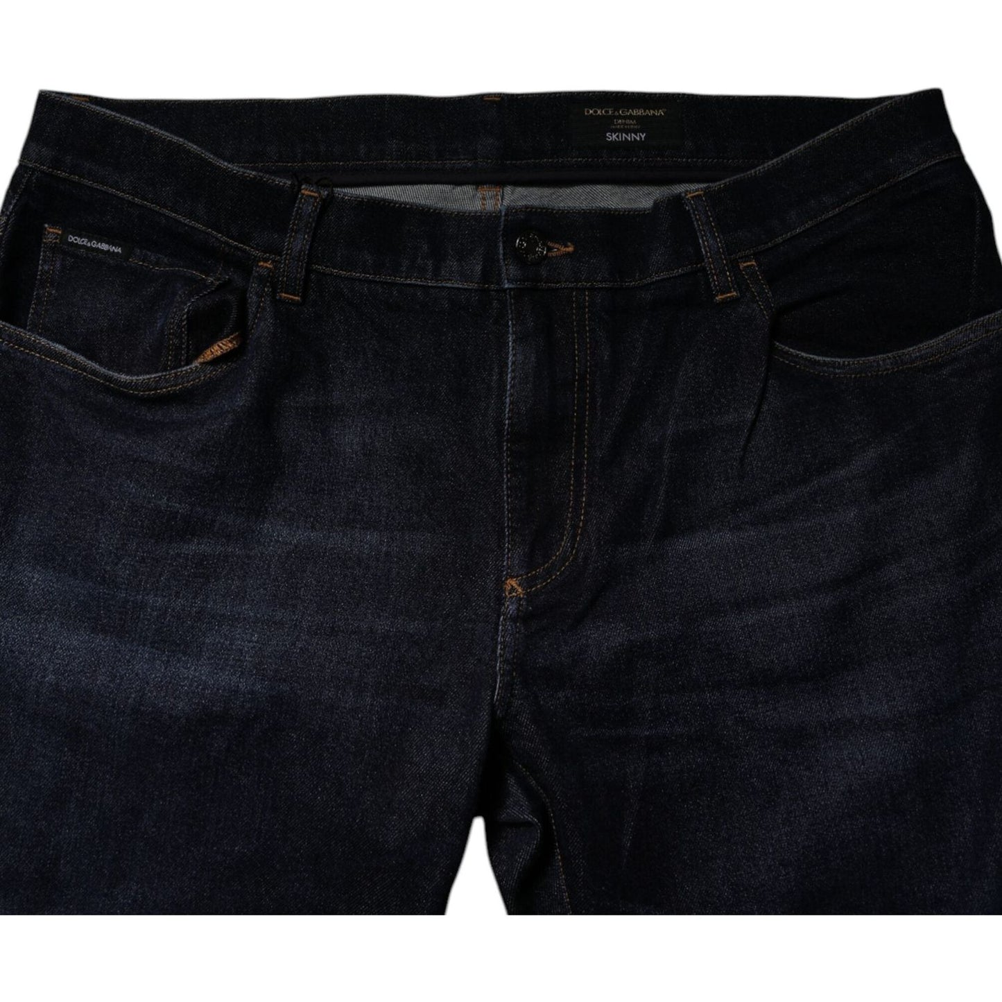 Dolce & Gabbana Dark Blue Cotton Stretch Skinny Denim Jeans