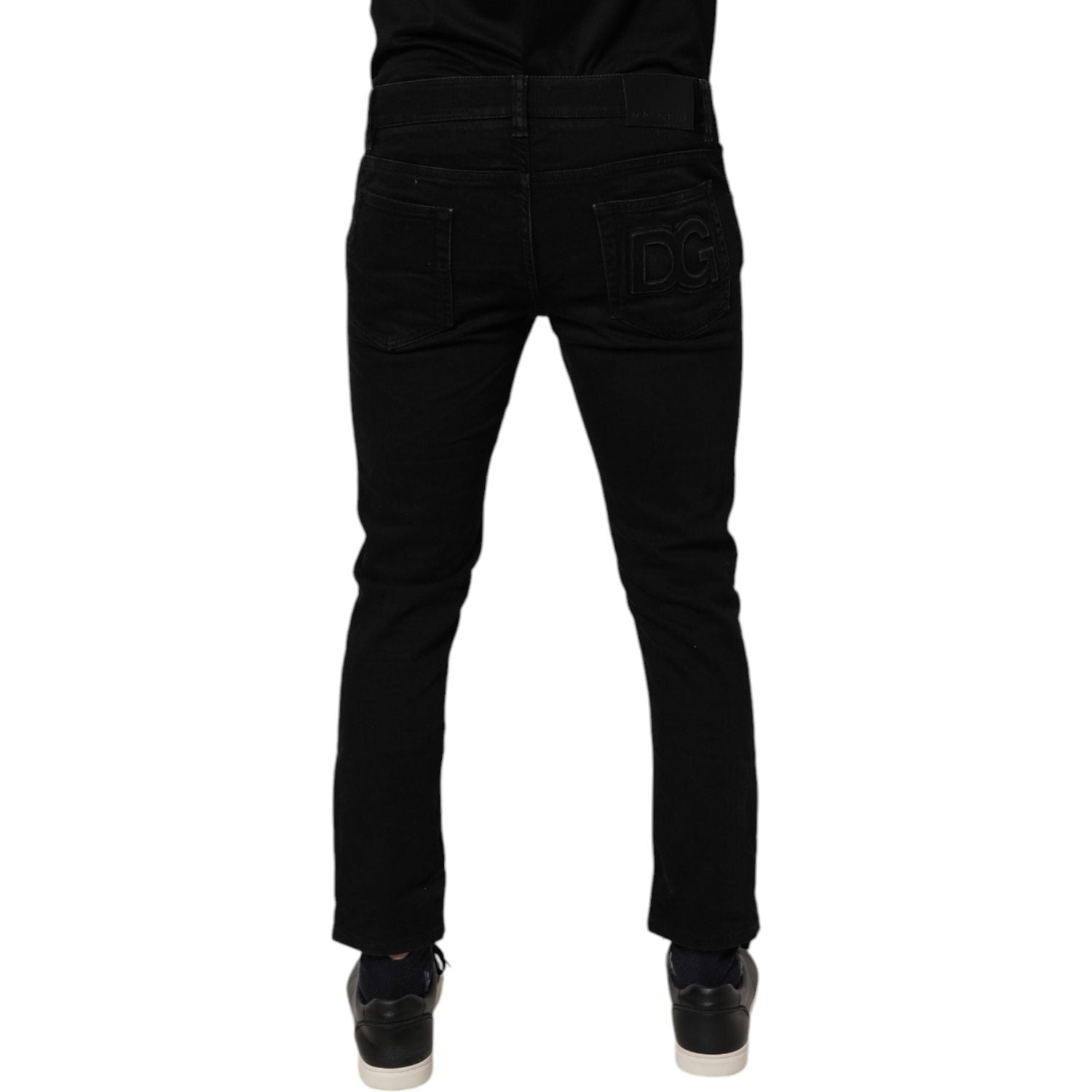 Dolce & Gabbana Black Cotton Stretch Skinny Men Denim Jeans