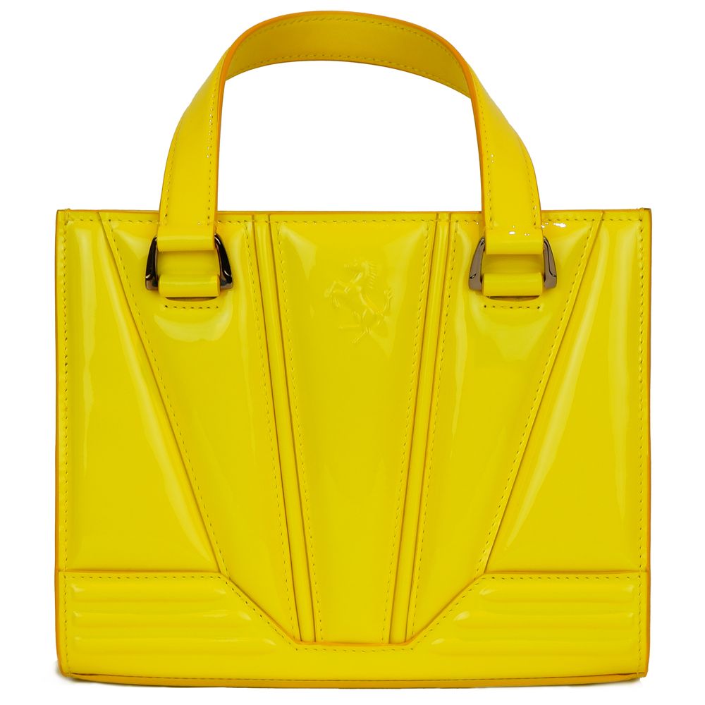 Ferrari Yellow Leather Women Handbag