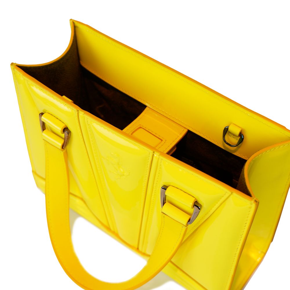 Ferrari Yellow Leather Handbag