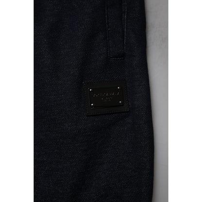 Dolce & Gabbana Black Jacquard Cotton Jogger Sweatpants Pants