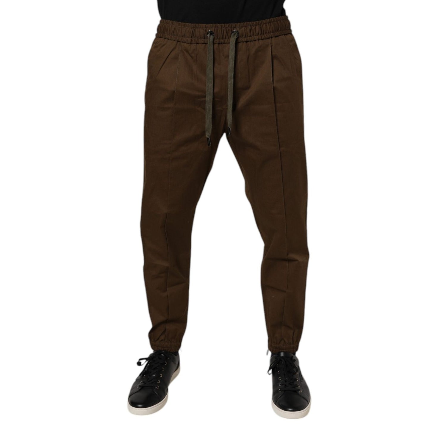 Dolce & Gabbana Brown Cotton Stretch Jogger Sweatpants Pants