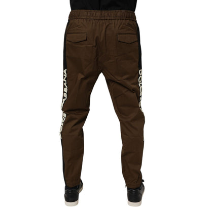 Dolce & Gabbana Brown Cotton Stretch Jogger Sweatpants Pants