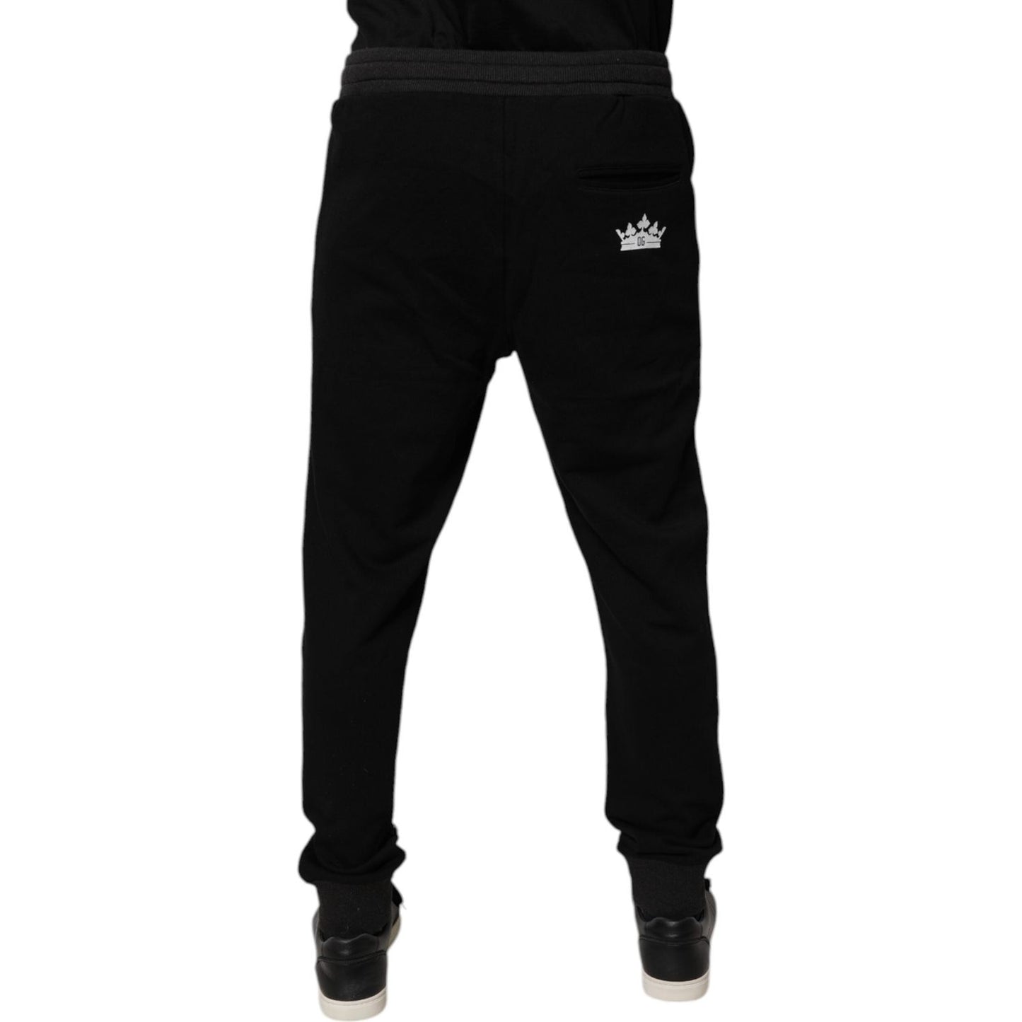 Dolce & Gabbana Black Logo Men Jogger Cotton Sweatpants Pants