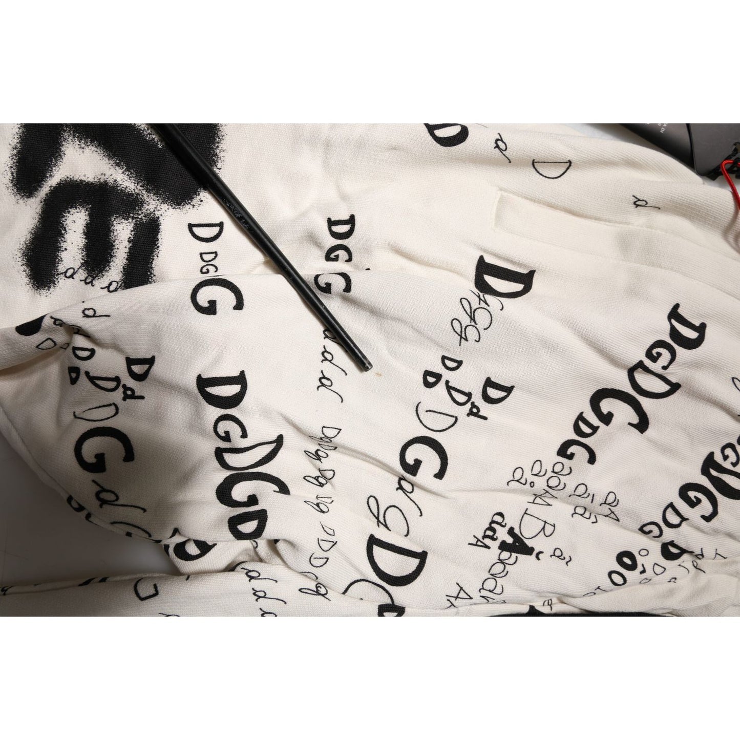 Dolce & Gabbana White Logo Print Men Skinny Sweatpants Pants