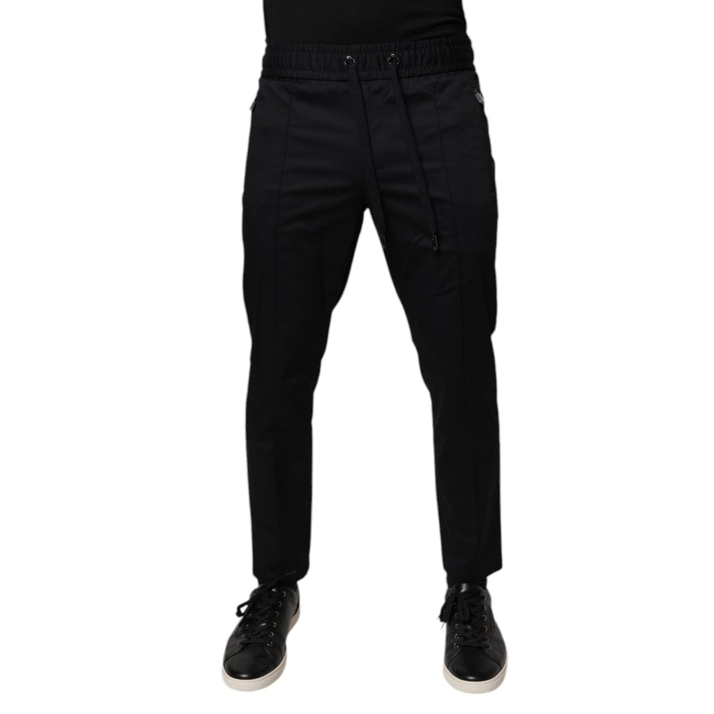 Dolce & Gabbana Dark Blue Cotton Men Jogger Sweatpants Pants