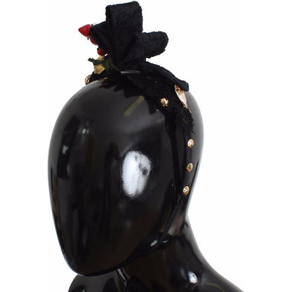 Dolce & Gabbana Diadem Headband Tiara Berry Fruit Crystal Bow Hair Tiara