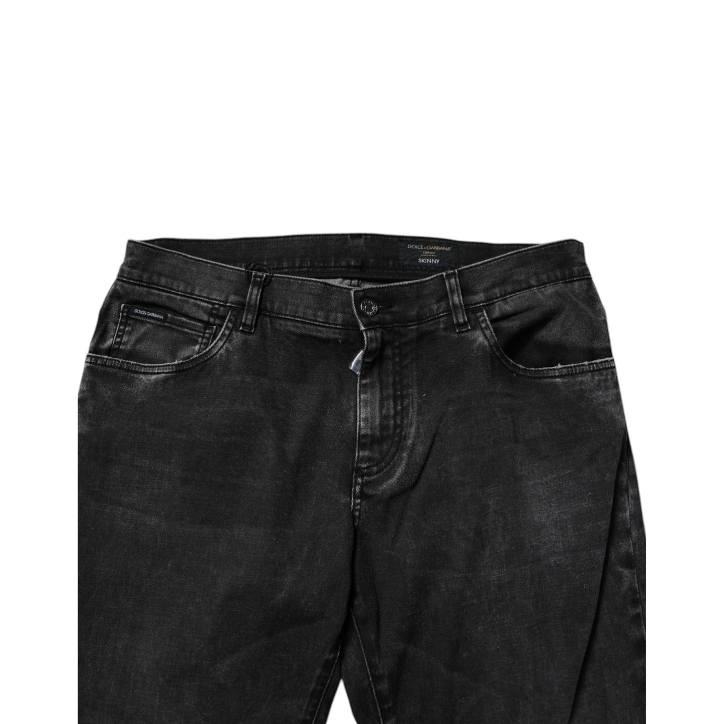 Dolce & Gabbana Black Cotton Stretch Men Skinny Denim Jeans PAN75054-54