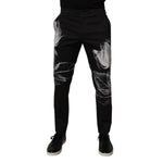 Dolce & Gabbana Black Cotton Floral Skinny Dress Pants PAN75187-48