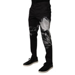 Dolce & Gabbana Black Cotton Floral Skinny Dress Pants PAN75187-48