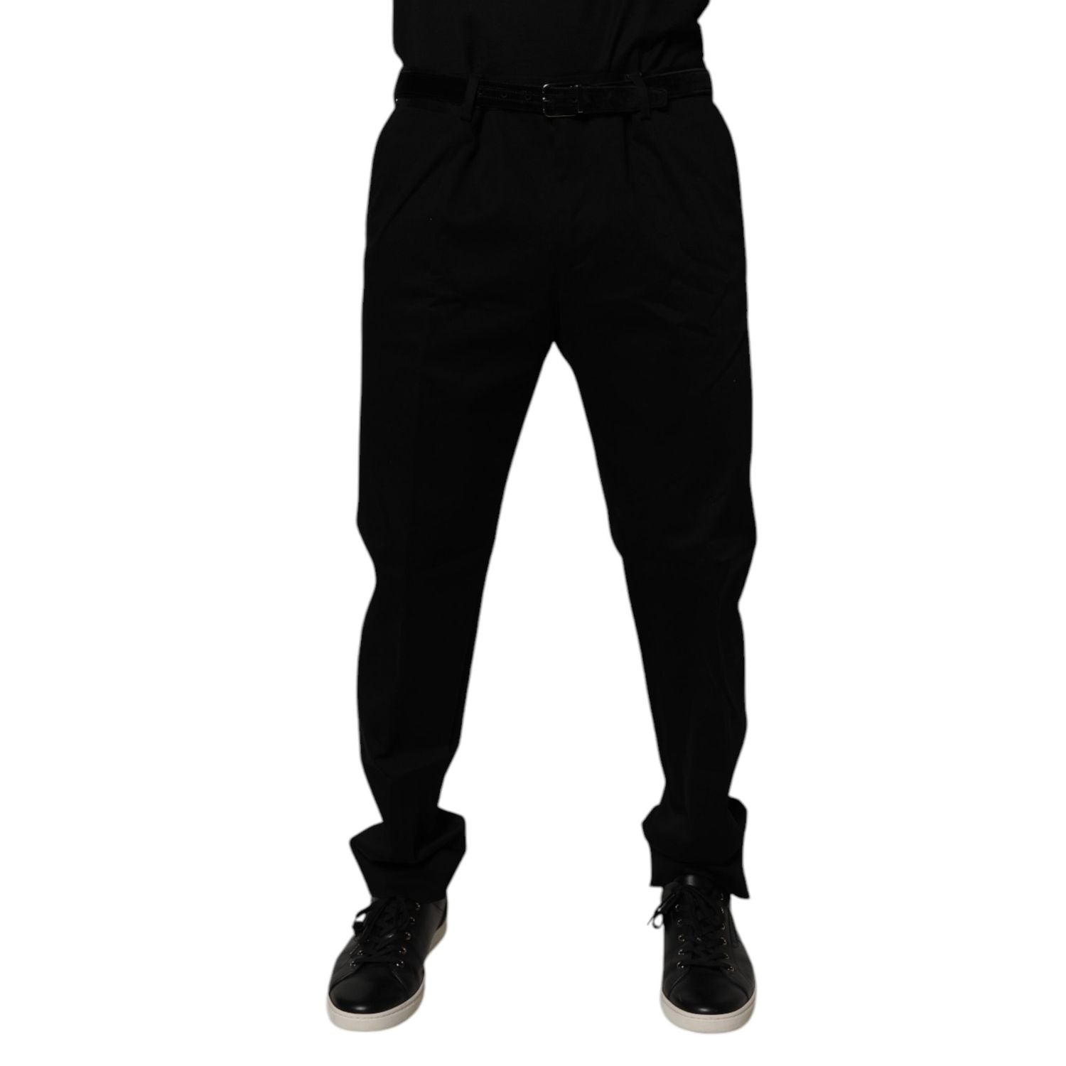 Dolce & Gabbana Black Cotton Men Skinny Dress Formal Pants