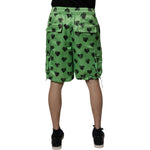Dolce & Gabbana Green Heart Print Cargo Men Bermuda Shorts PAN75747-48