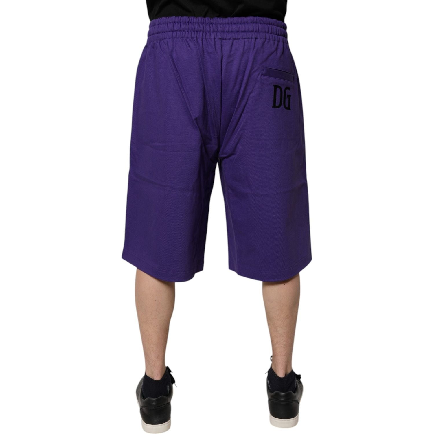 Dolce & Gabbana Purple Cotton Men Bermuda Sweatshorts Shorts