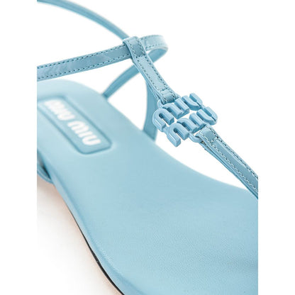 Miu Miu Blue Patent Leather Flip-Flop Sandal
