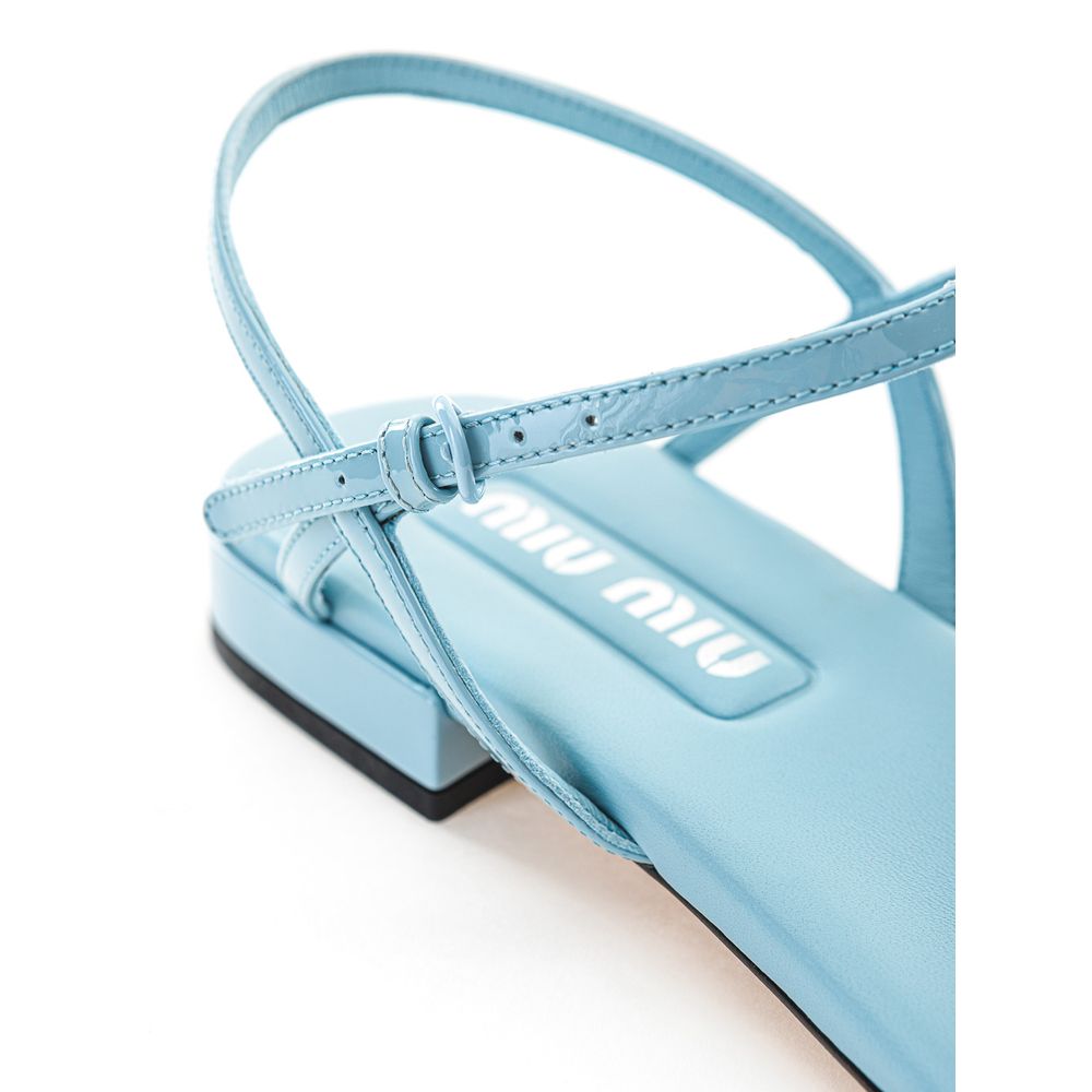 Miu Miu Blue Patent Leather Flip-Flop Sandal