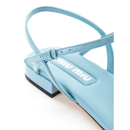 Miu Miu Blue Patent Leather Flip-Flop Sandal
