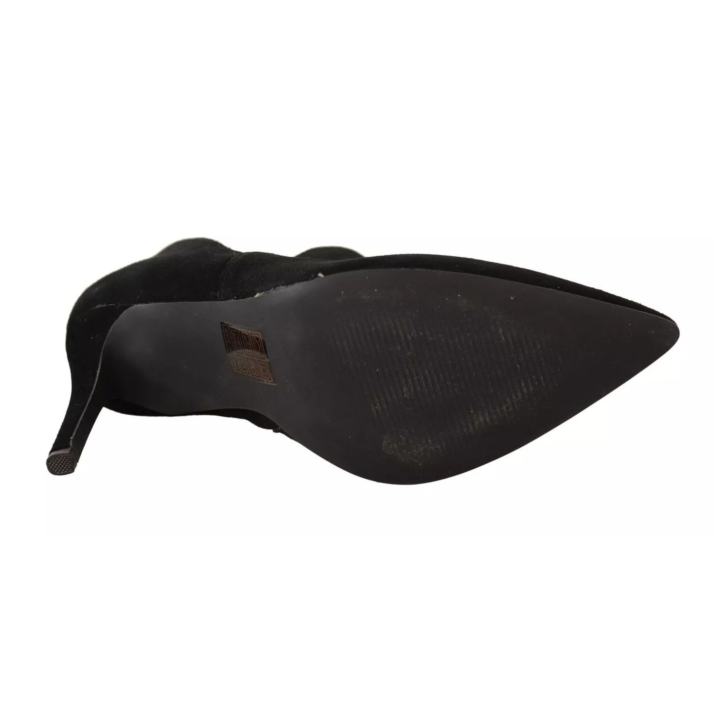 Steve Madden Black Suede Leather Stiletto Heels Boots Shoes