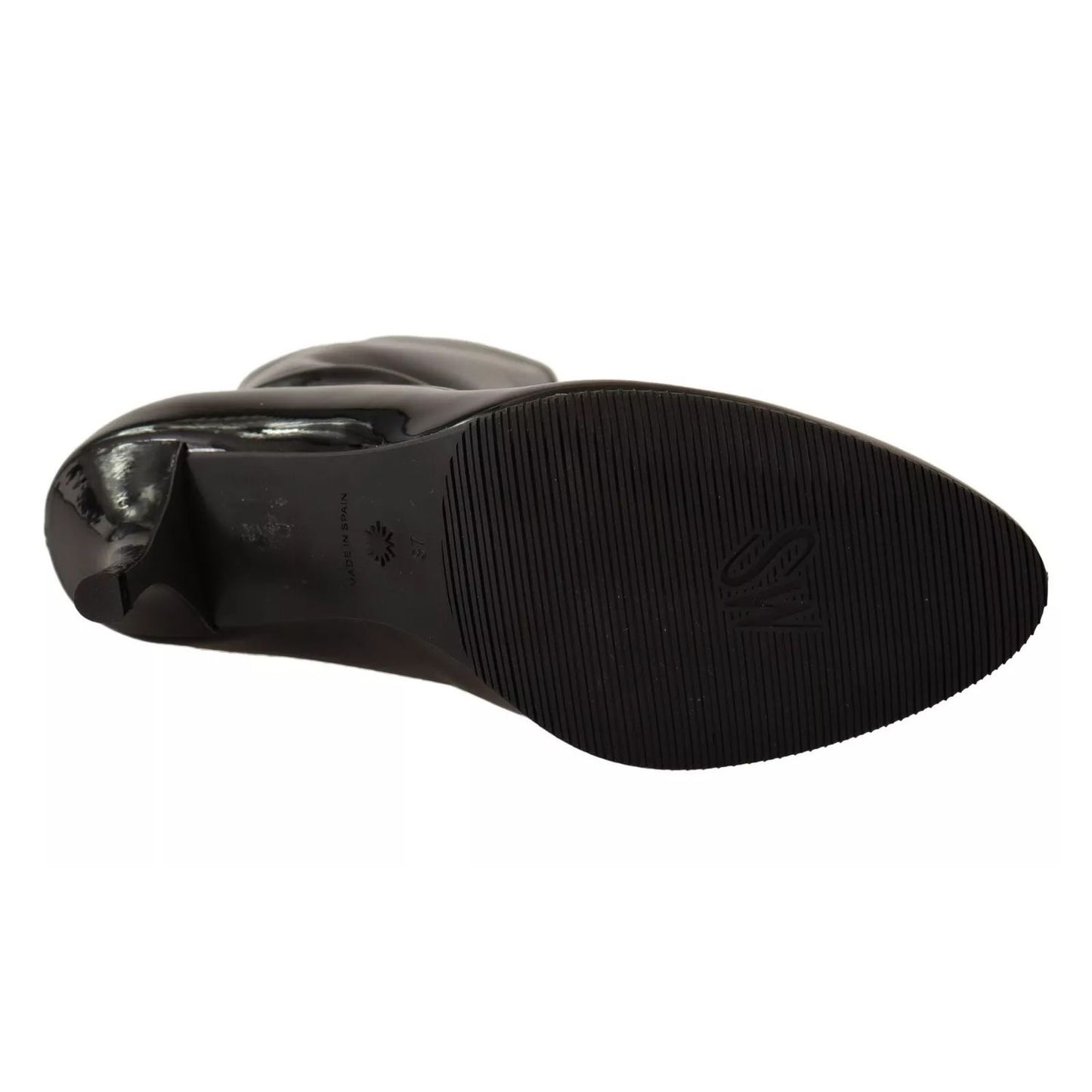 Stuart Weitzman Black Patent Leather High Heels Boots Shoes