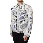 Dolce & Gabbana Light Blue Graffiti Button Down Denim Jacket JKT41298-40