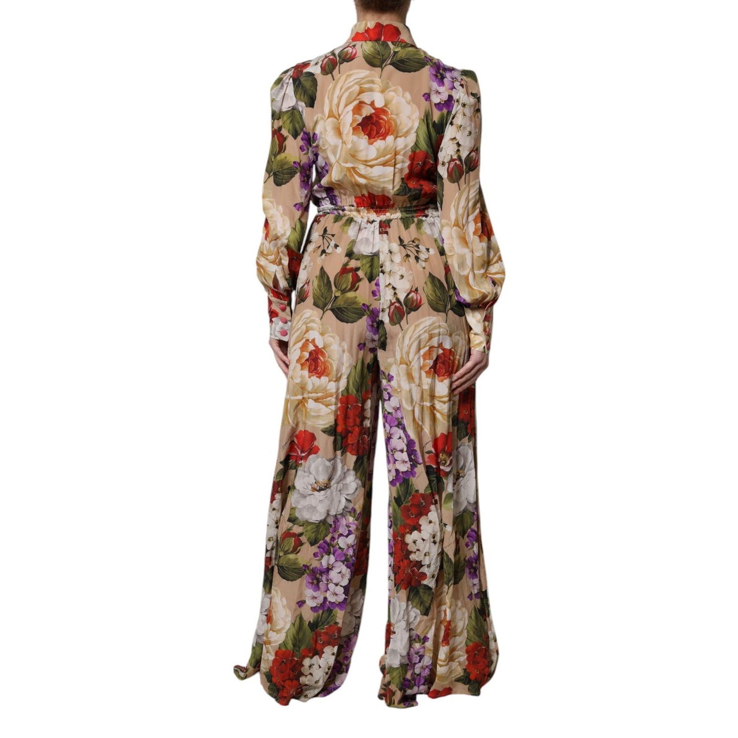 Dolce & Gabbana Multicolor Floral Wide Leg Jumpsuit Dress