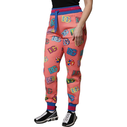 Dolce & Gabbana Pink Logo Monogram Jogger Sweatpants Pants