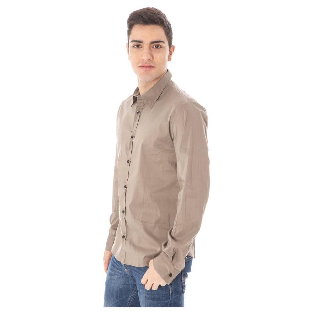 Costume National Green Cotton Men Shirt