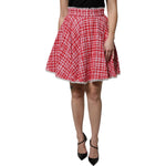 Dolce & Gabbana Red White High Waist A-line Above Knee Skirt SKI2089-38