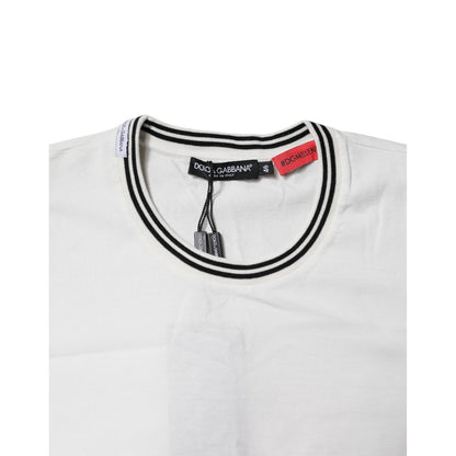 Dolce & Gabbana White #DGMillennials Cotton Crewneck T-shirt