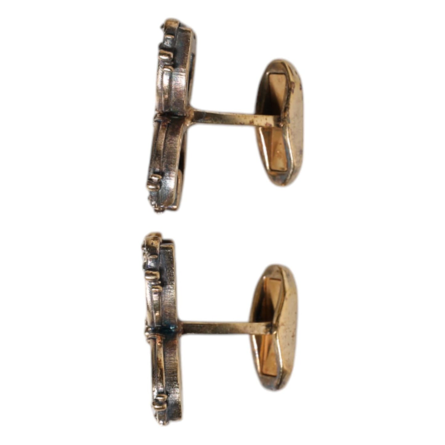 Dolce & Gabbana Gold Tone 925 Sterling Silver DG Logo Accessory Cufflink