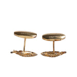 Dolce & Gabbana Gold 925 Sterling Silver Crystal Leaf Accessory Cufflink