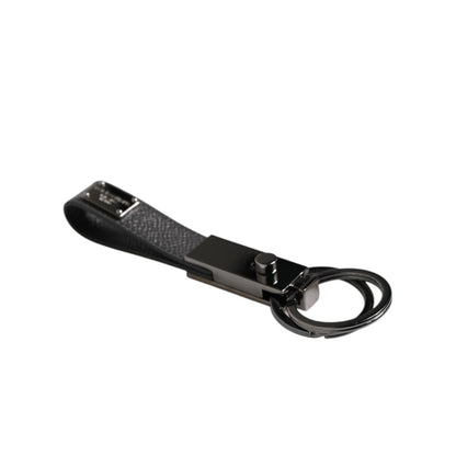 Dolce & Gabbana Brown Leather DG Plaque Double Keyring Holder Keychain