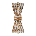 Dolce & Gabbana Gold Tone Brass Bow Crystal FauxPearl Embellished Brooch SMY10433