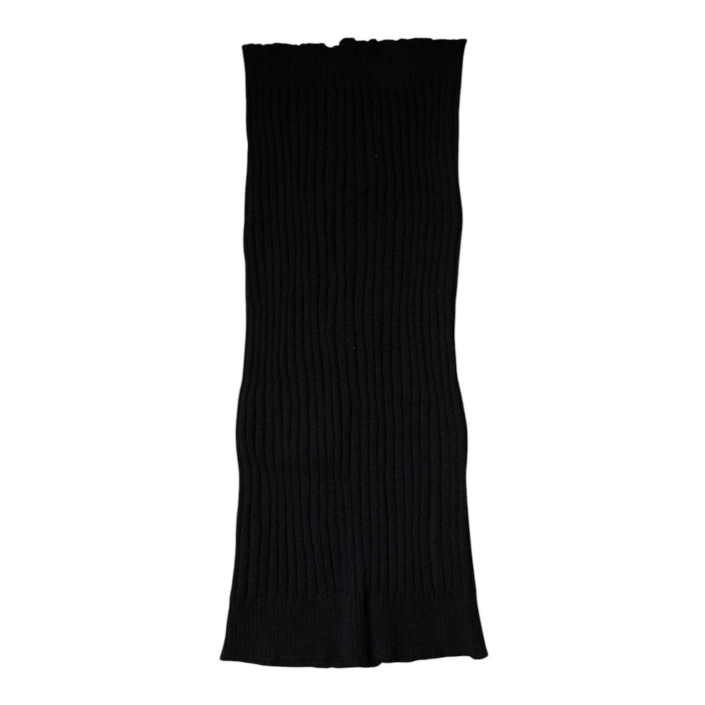 Dolce & Gabbana Black Cashmere Knitted Neck Warmer Foulard Scarf MS7363