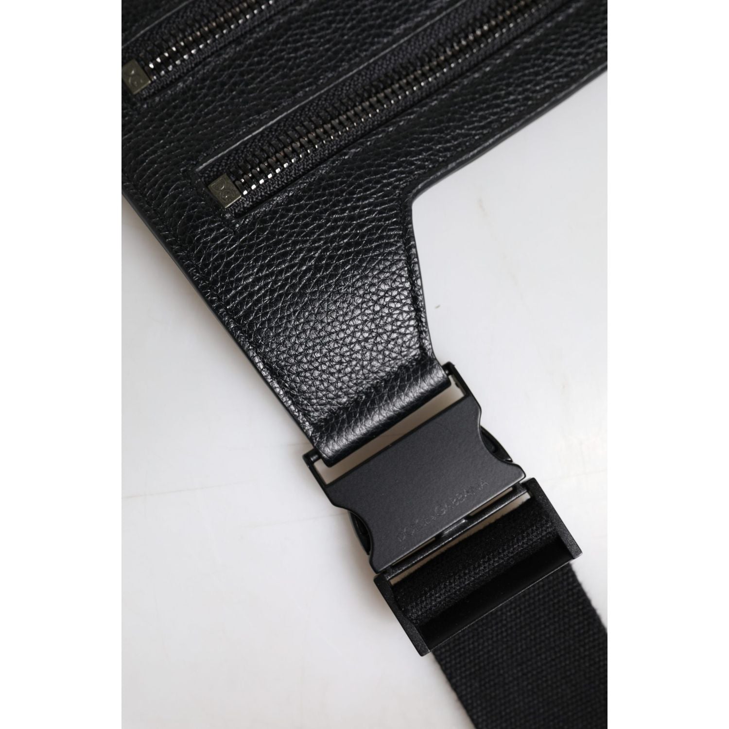 Dolce & Gabbana Black Calfskin Leather Messenger Crossbody Bag