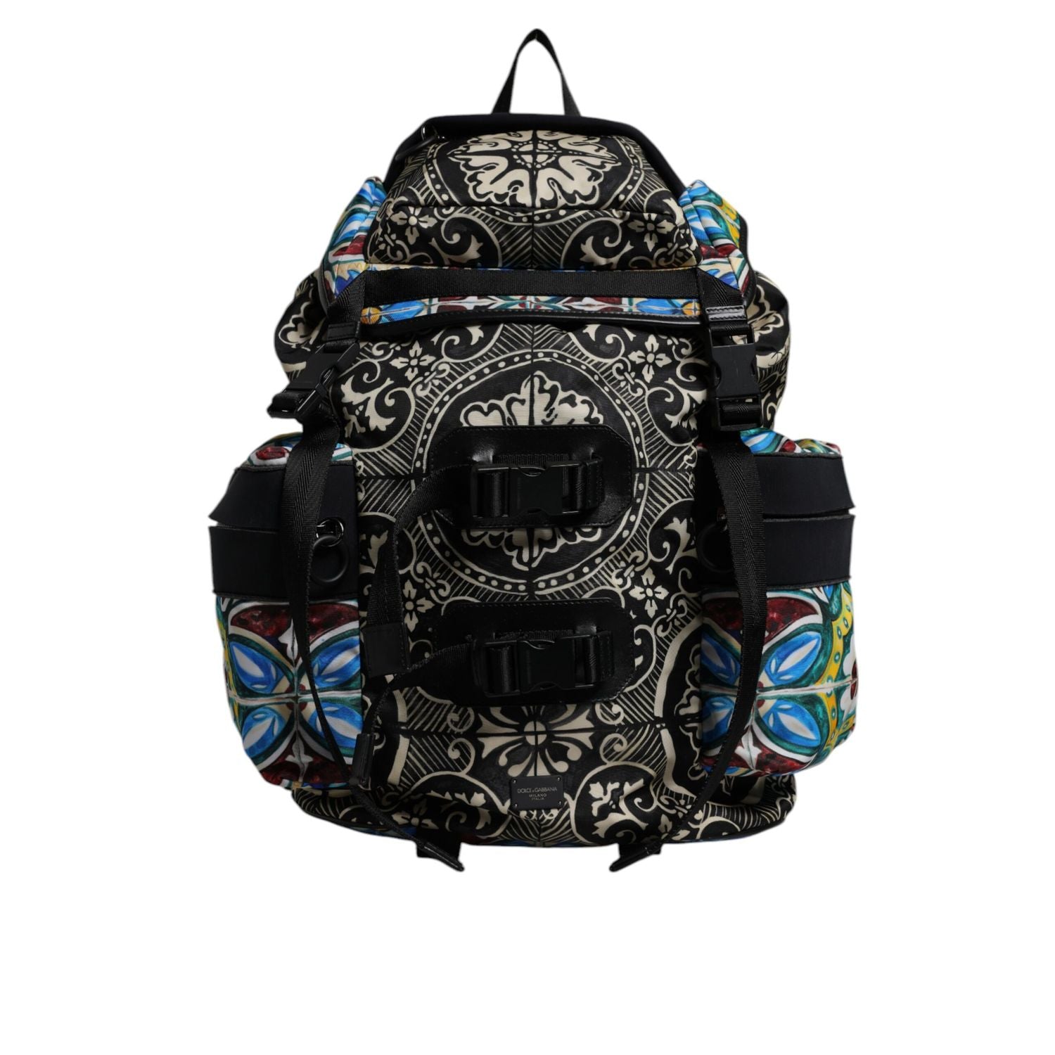 Front view with bag zipped and handles upright.