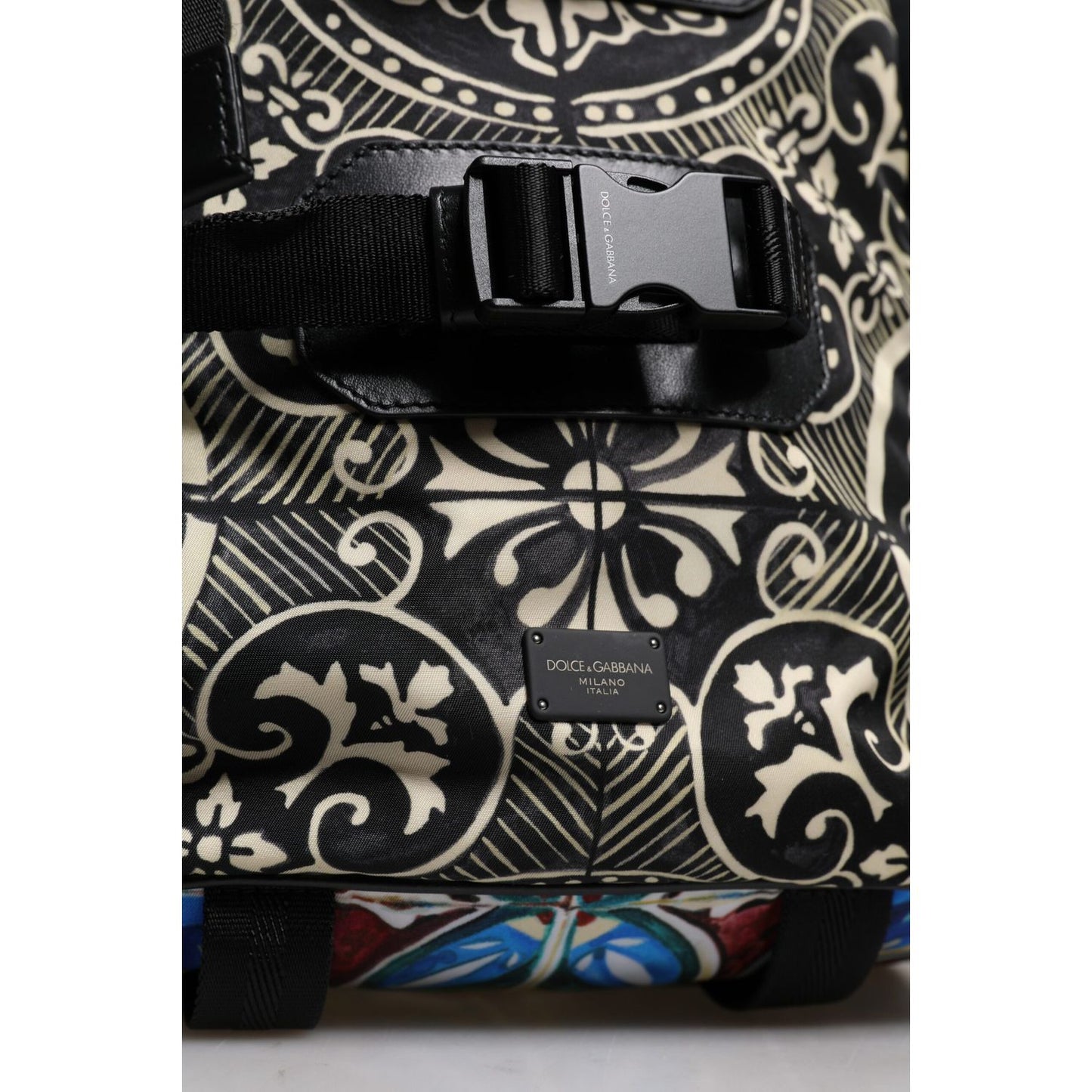 Dolce & Gabbana Multicolor Maiolica Print Nylon Backpack Bag