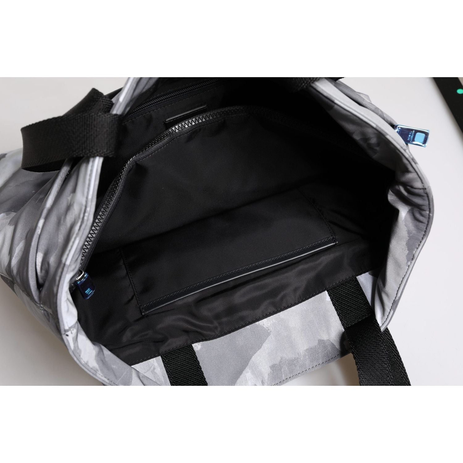 Dolce & Gabbana Gray Camo Cotton Multiple Compartments Tote Bag