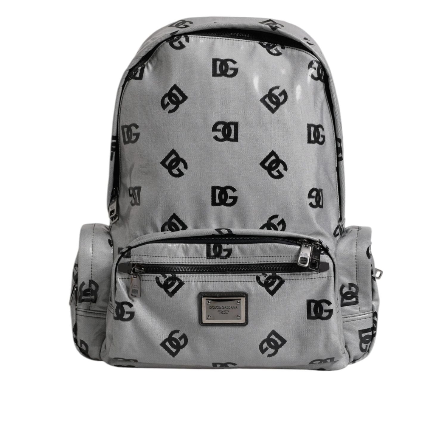 Front view with bag zipped and handles upright.