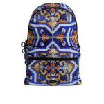 Dolce & Gabbana Multicolor Majolica Print Nylon Travel Backpack Bag