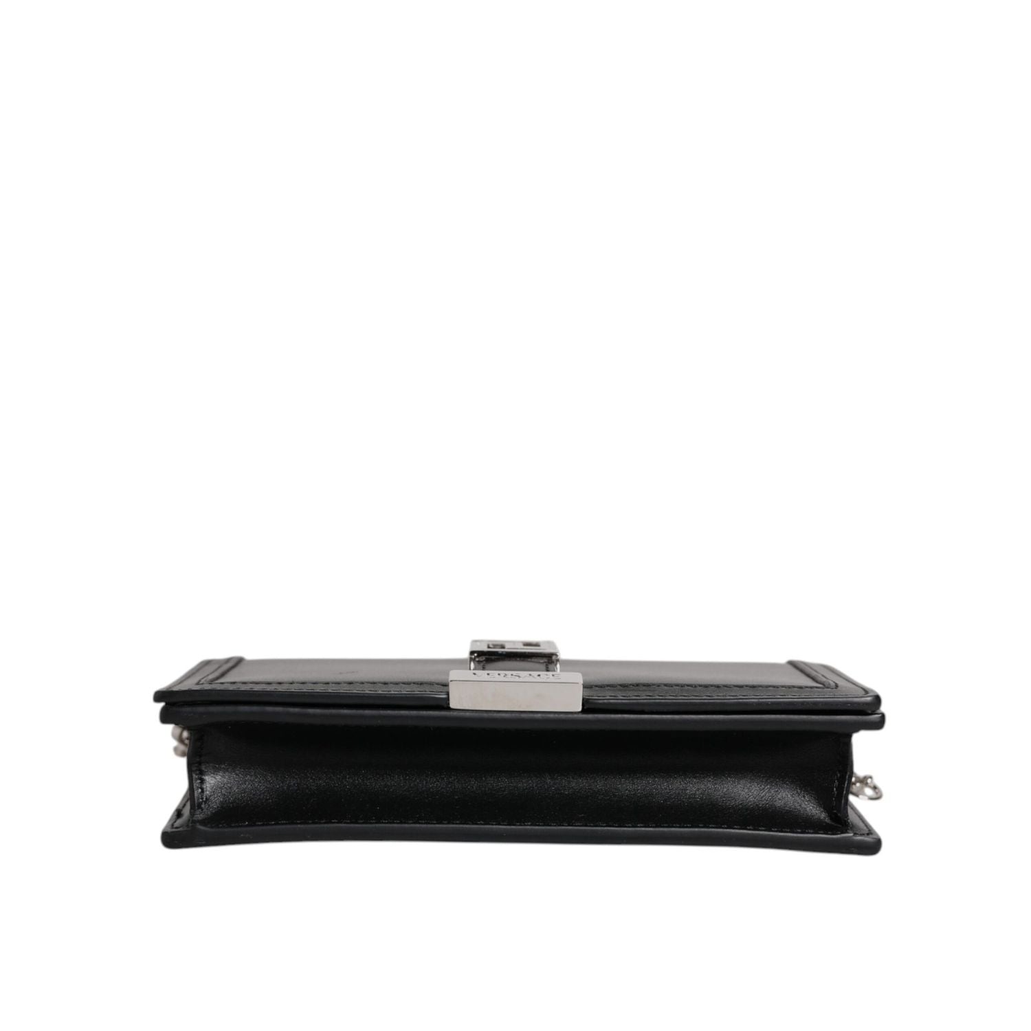 Versace Black Calfskin Leather Chain Strap Shoulder Crossbody Bag