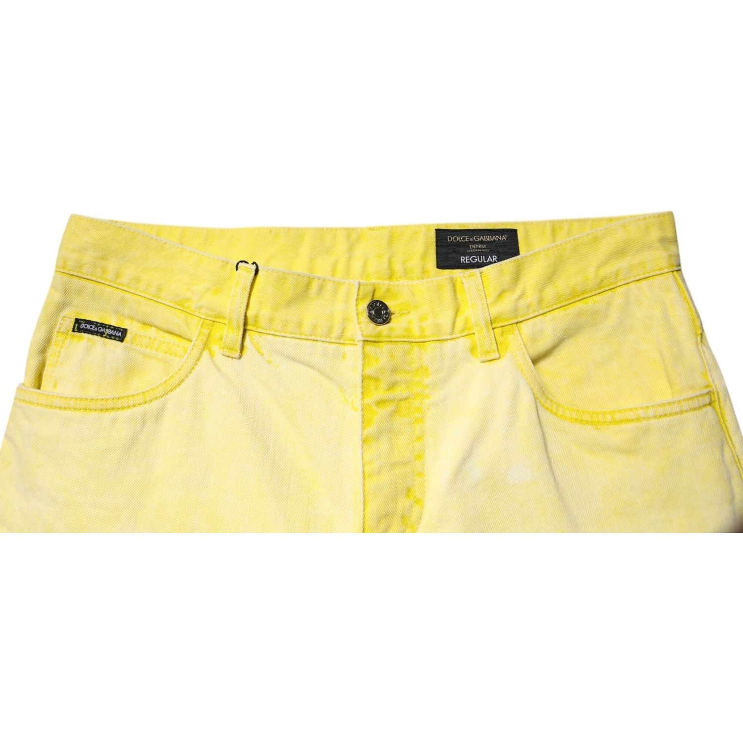 Dolce & Gabbana Yellow Cotton Stretch Skinny Men Denim Jeans