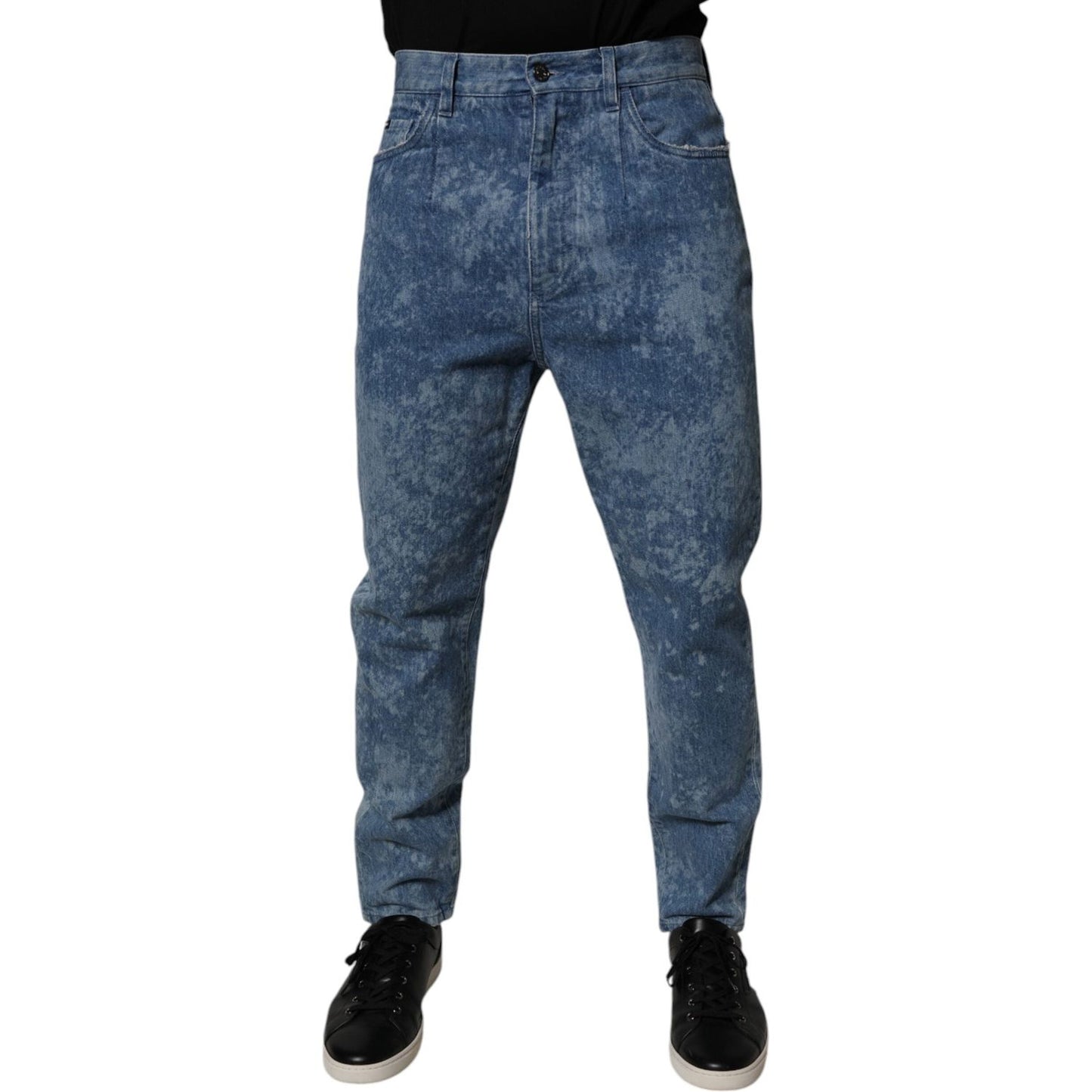 Dolce & Gabbana Blue Tie Dye Cotton Skinny Men Denim Jeans