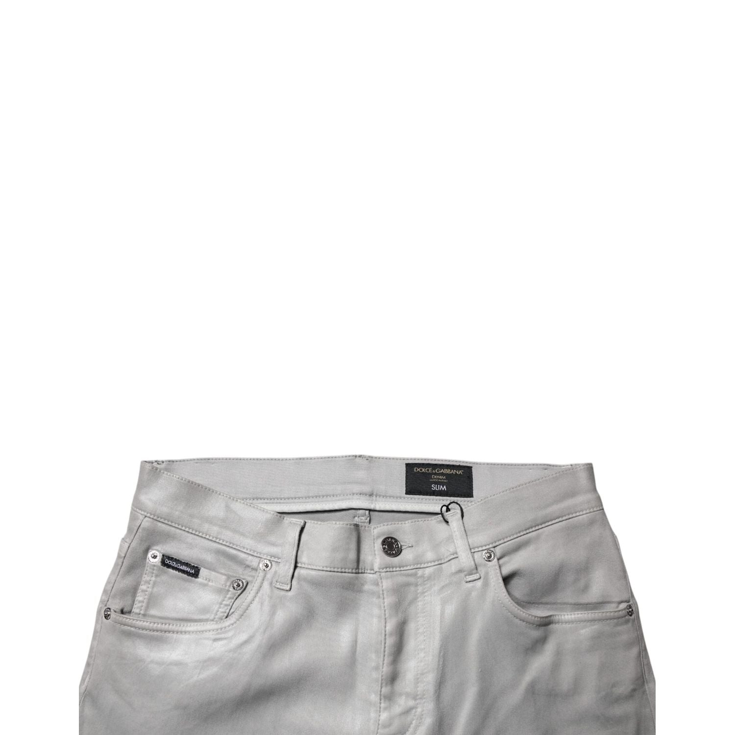 Dolce & Gabbana Gray Cotton Stretch Men Slim Fit Denim Jeans