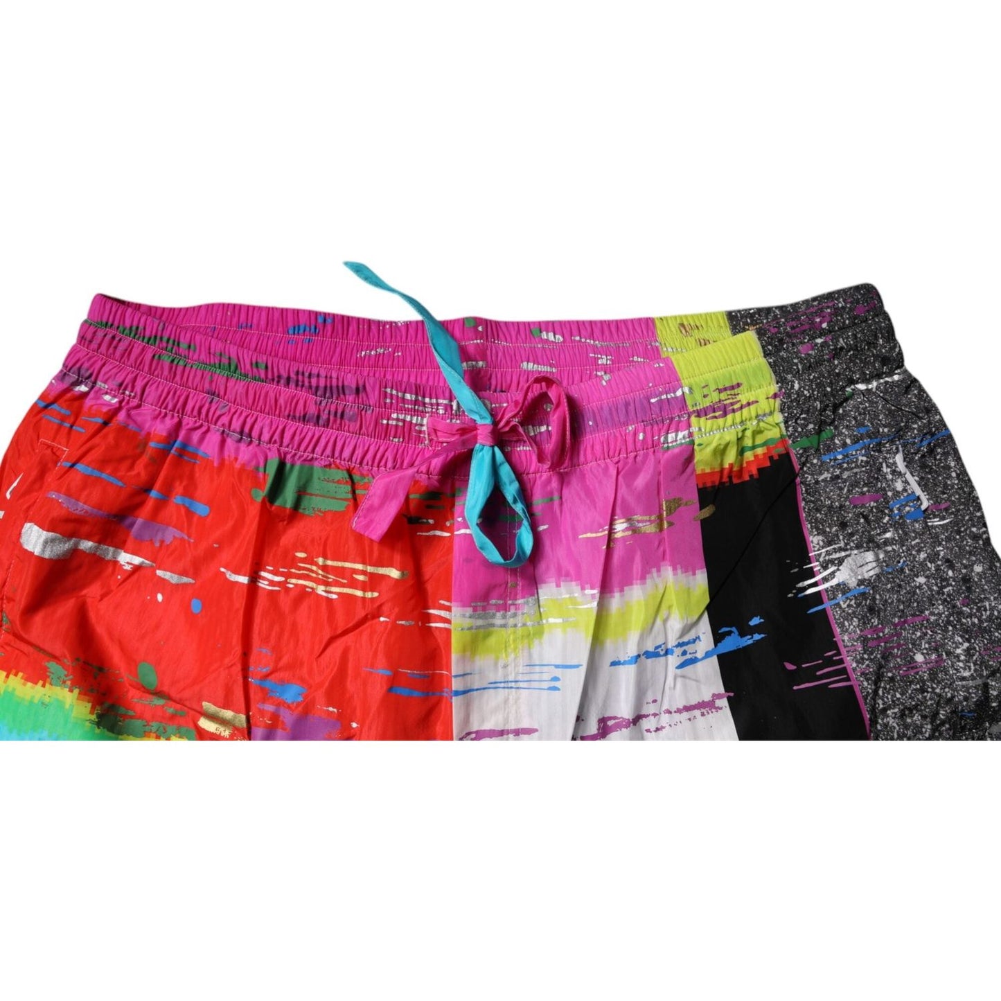 Dolce & Gabbana Multicolor Patchwork Mid Waist Sweatpants Pants