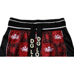 Dolce & Gabbana Red Crown Logo Monogram Men Sweatpants Pants PAN75230-44