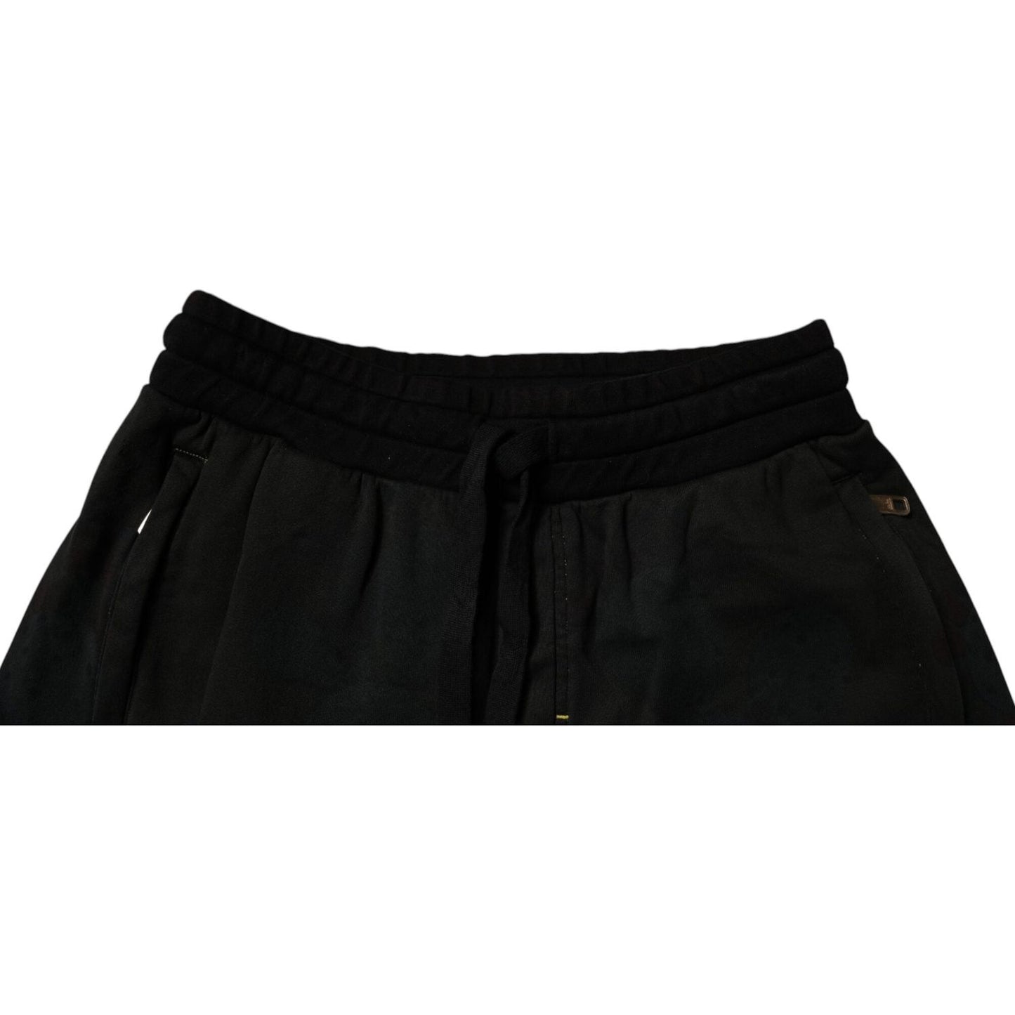 Dolce & Gabbana Black Cotton Sweatshorts Men Bermuda Shorts PAN75236-48