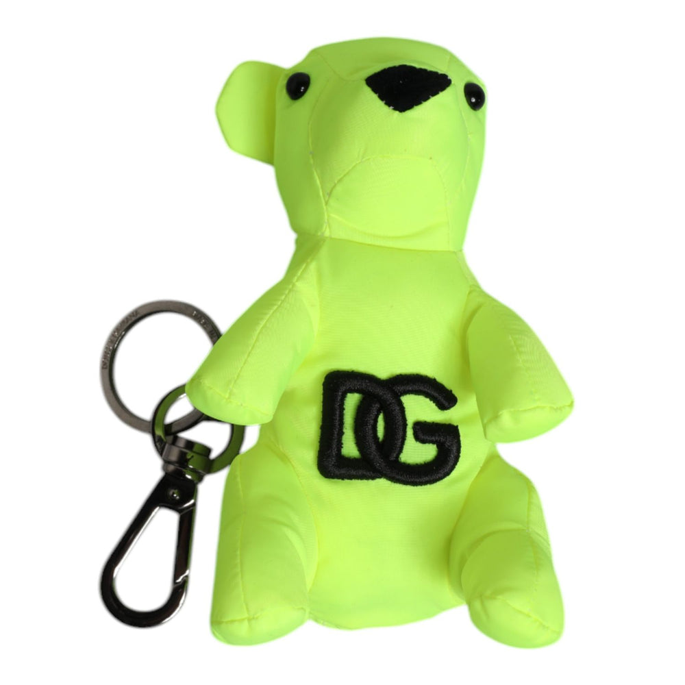 Dolce & Gabbana Green Bear Embroidered Logo Keychain Clasp Keyring SMY10650