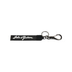Dolce & Gabbana Black White DG Logo Silver Men Keychain Polyester Keyring SMY10678