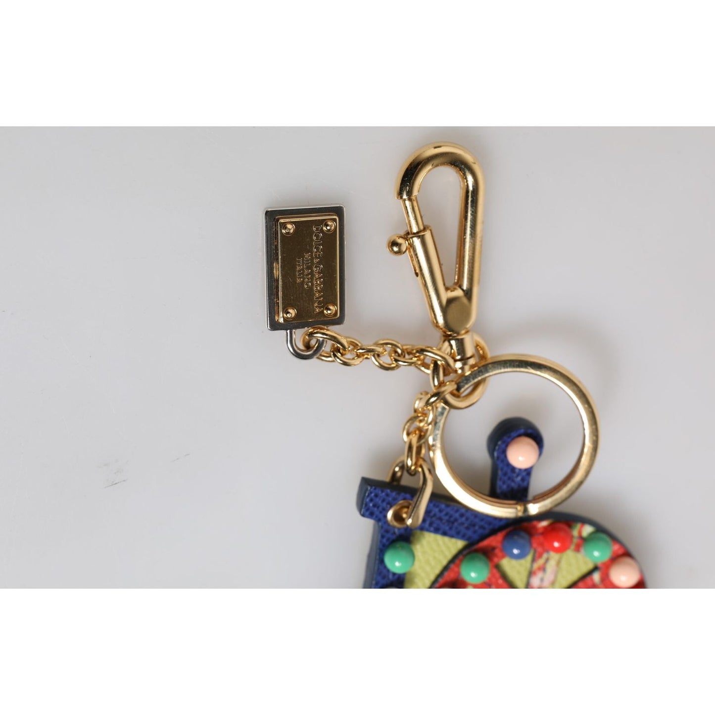 Dolce & Gabbana Multicolor Gold Tone Carretto Keychain Keyring